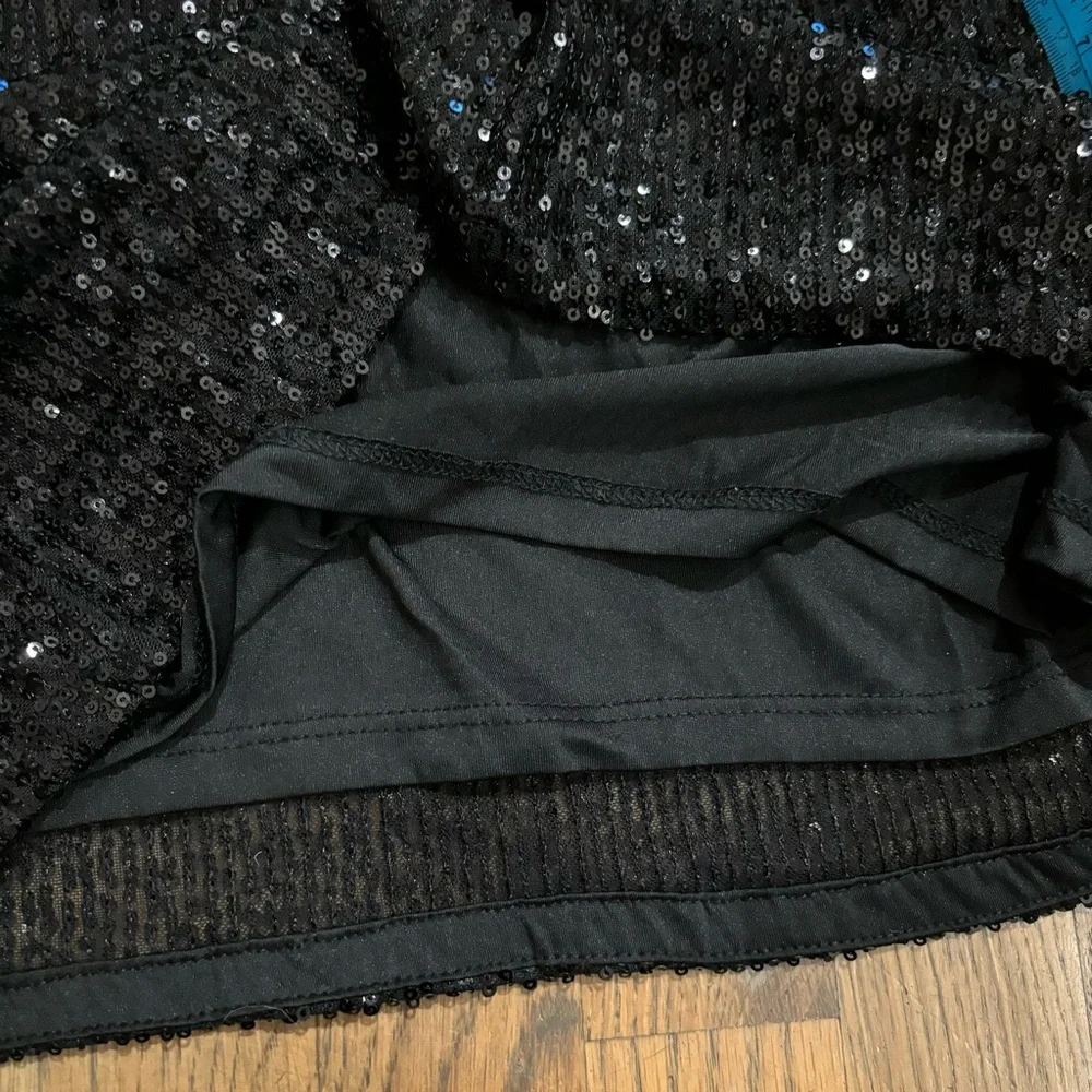 Black Sequin Size L H&M Mini Dress - Picture 8 of 9